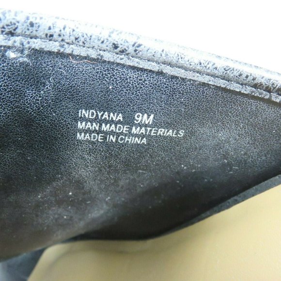 Wet Seal INDYANA Slide on Mule Heels Size 9 Black Open Toe Vegan Leather - Picture 5 of 12